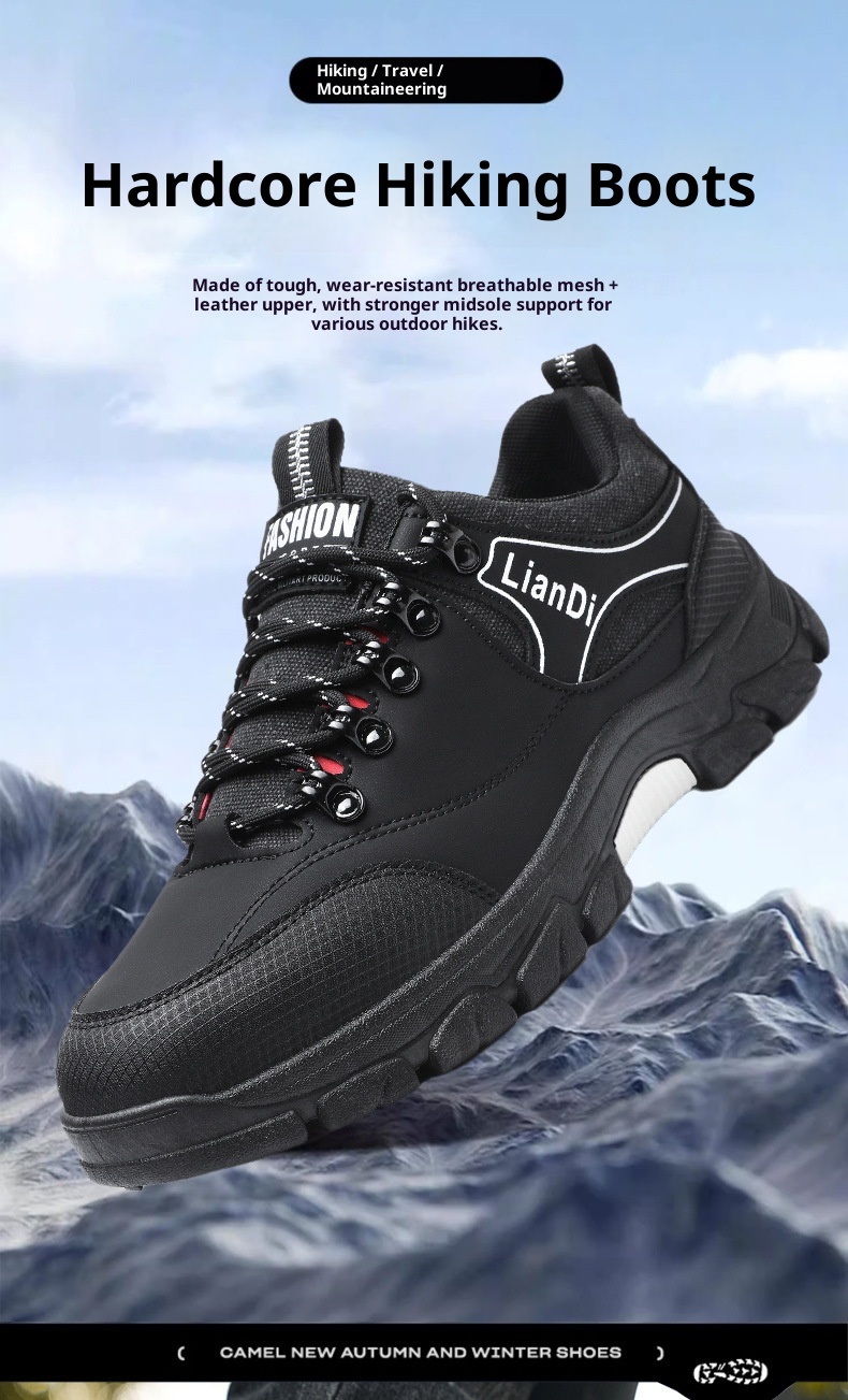 ShoeGlobe Safety 2024 Winter New Outdoor Hiking Non-Slip Trendy Men's Casual Thick-Soled Retro Work Shoes_voghion.com