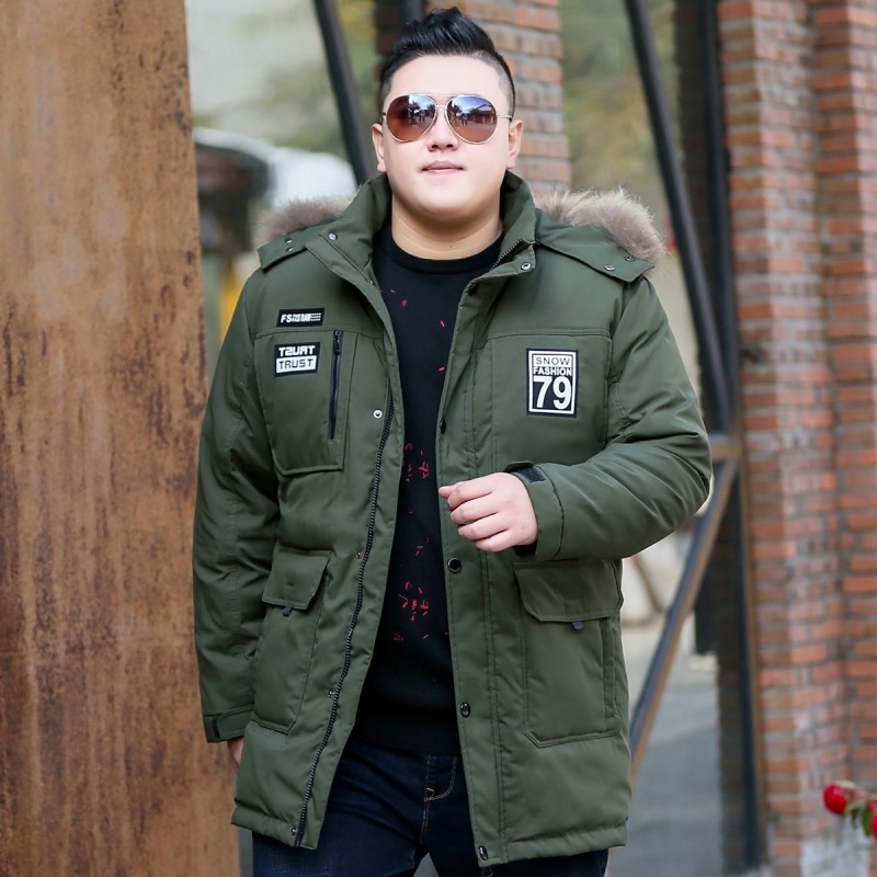 Daunenjacke in Übergröße für Jungen, mittellang, dick gefüttert, warm, Oversized-Wintermantel für Herren_voghion.com