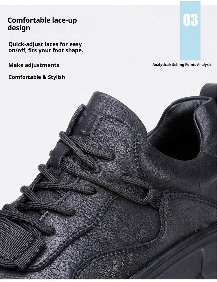 ShoeGlobe 2025 Spring New Men's Casual Men Genuine Leather Versatile Waterproof Non-Slip Outdoor Sports Work Hiking Shoes_voghion.com