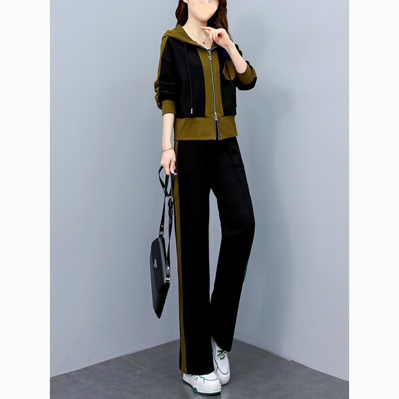001 2025 New Spring Autumn Plus Size Casual For Women, Stylish Youthful Mom Sweatshirt And Tracksuit Two-Piece Set_voghion.com