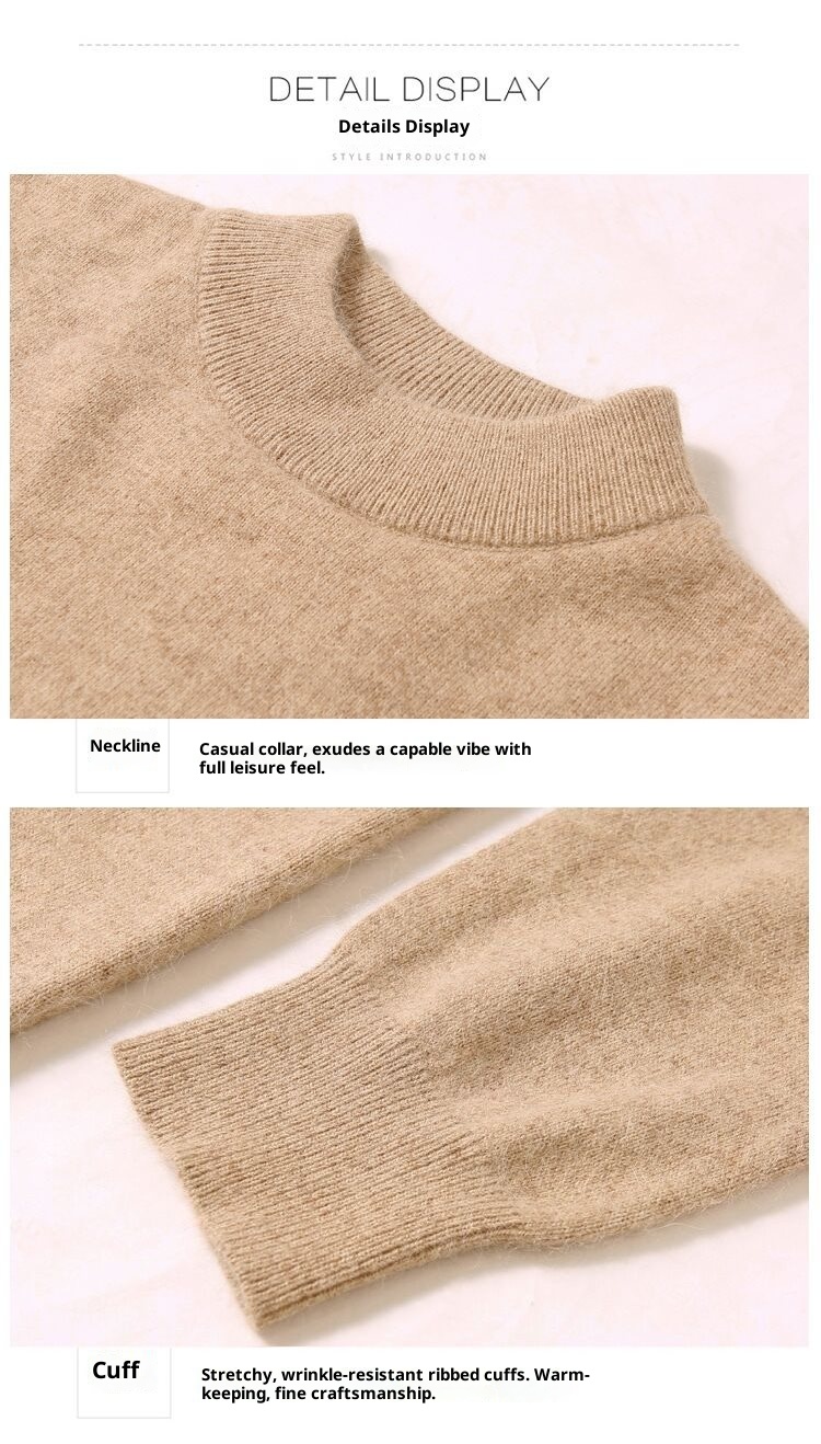 1 autentico maglione in pura lana ispessita per uomo, maglione a collo alto, strato di base per la mezza età, maglione da papà_voghion.com