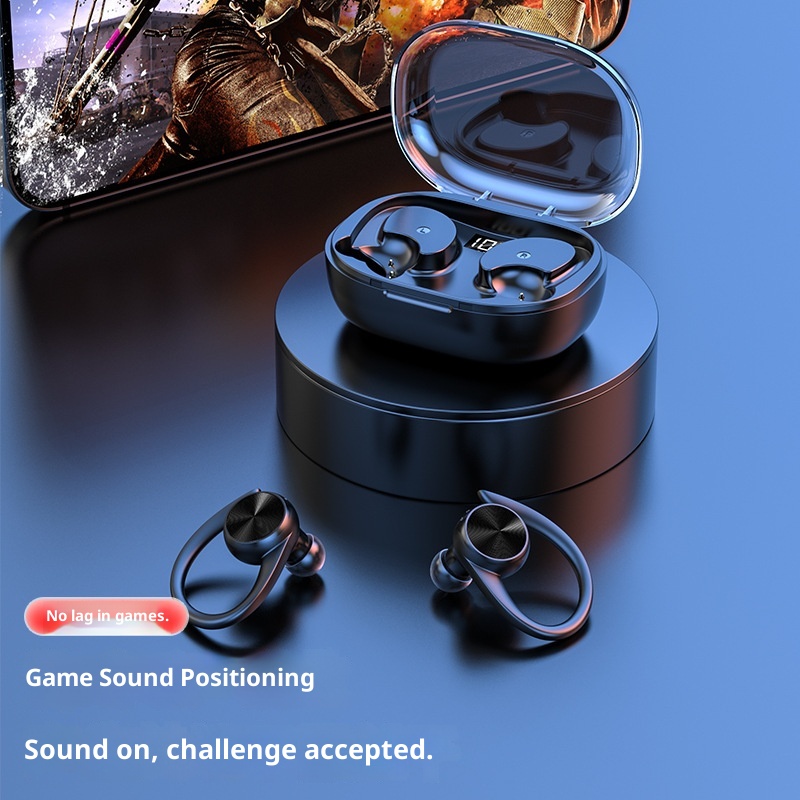 3c Source Factory Q36 Ear-Hook Bluetooth Earphones Wireless In-Ear Long-Wear Comfortable Long Battery Life Universal_voghion.com