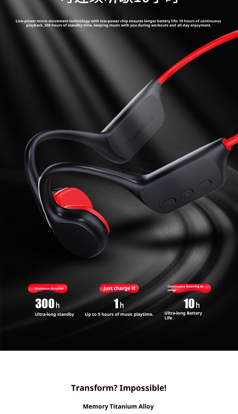 3c X7 Bone Conduction Wireless Non-In-Ear Sports Running Waterproof Over-Ear Bluetooth 5.3 Earphones_voghion.com