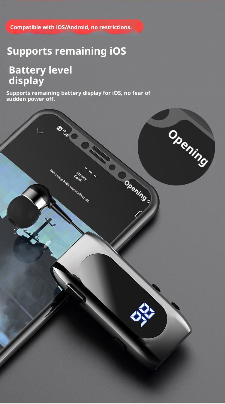 3c Lavalier Bluetooth Earbuds Wireless In-Ear Noise Cancelling Waterproof Long Battery Life For Drivers And Riders_voghion.com