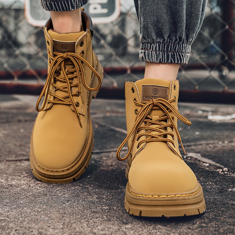 ShoeGlobe Men's Safety Shoes Winter Construction Site Wear-Resistant Work Martin Boots Waterproof Non-Slip Hiking Sports Autumn_voghion.com