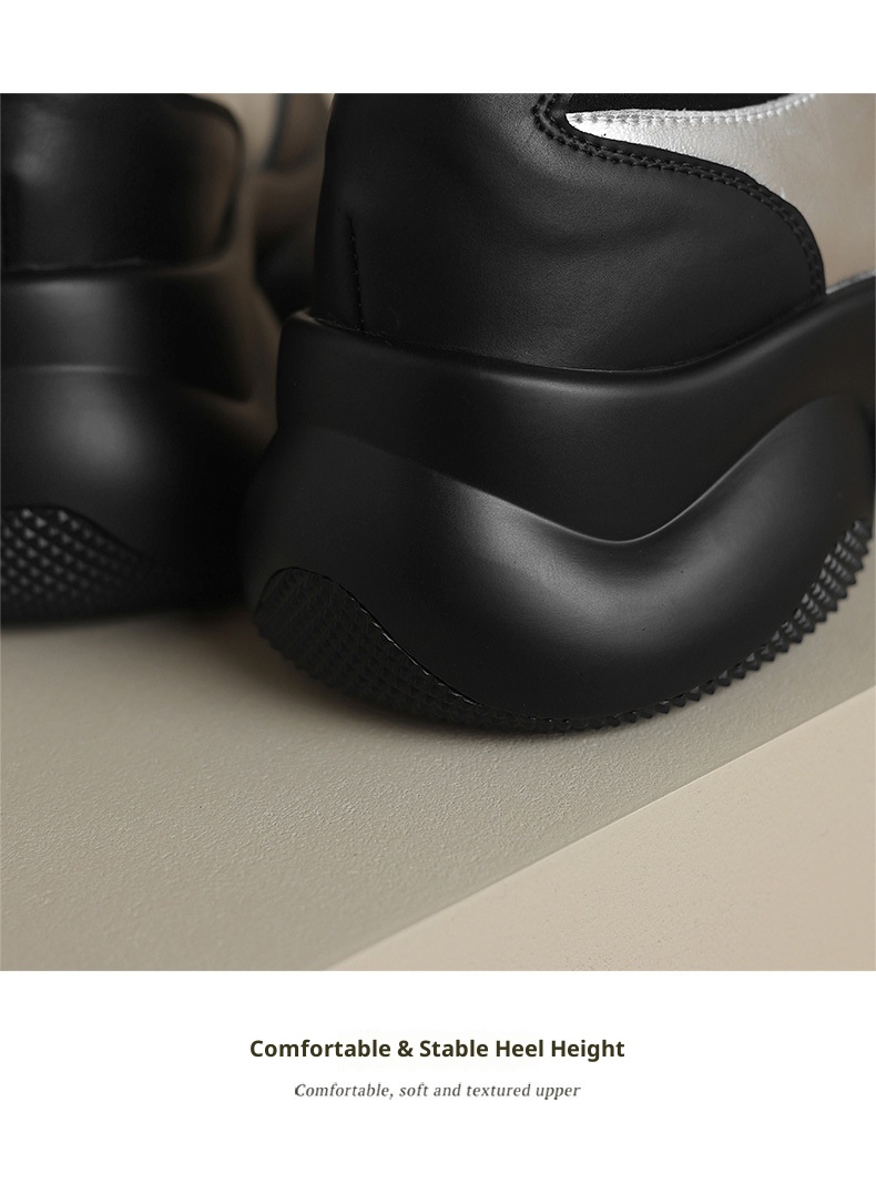 2024 Scarpe da donna in pelle con tacco alto singolo e punta tonda, mocassini con suola spessa e tacco grosso, stile britannico, primavera autunno_voghion.com