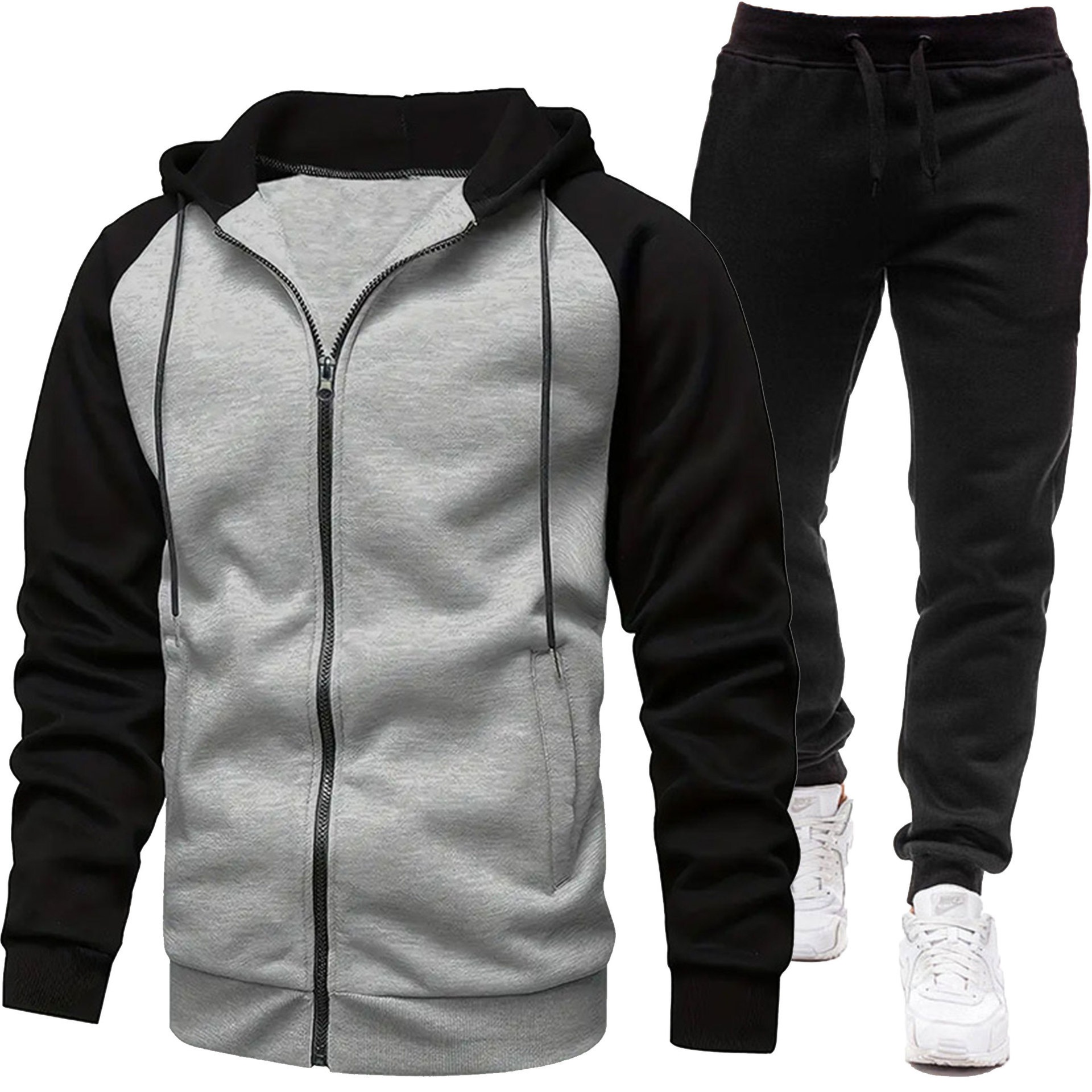 001 Cross-Border New Men's Jacket Autumn Winter European And American Color Block Fashion Raglan Sleeve Casual Sweatshirt_voghion.com