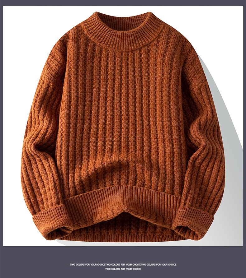 1 2025 Inverno Uomo Versione Coreana Largo Trendy Personalità Ins Maglione Lavorato a Maglia Base Ispessita Abbigliamento_voghion.com