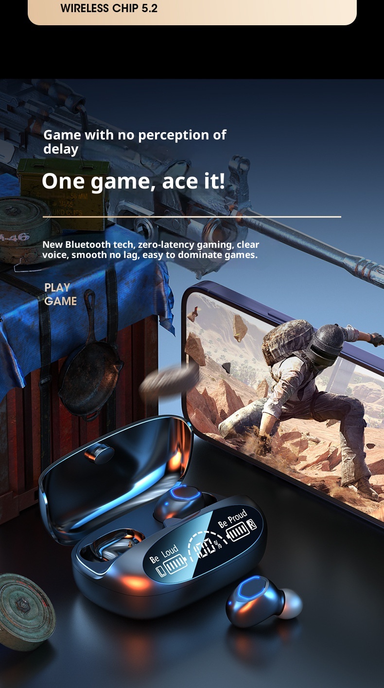 3c M9 Cross-Border New Wireless Bluetooth TWS In-Ear Long Battery Life High Sound Quality Huaqiangbei Earbuds Wholesale_voghion.com