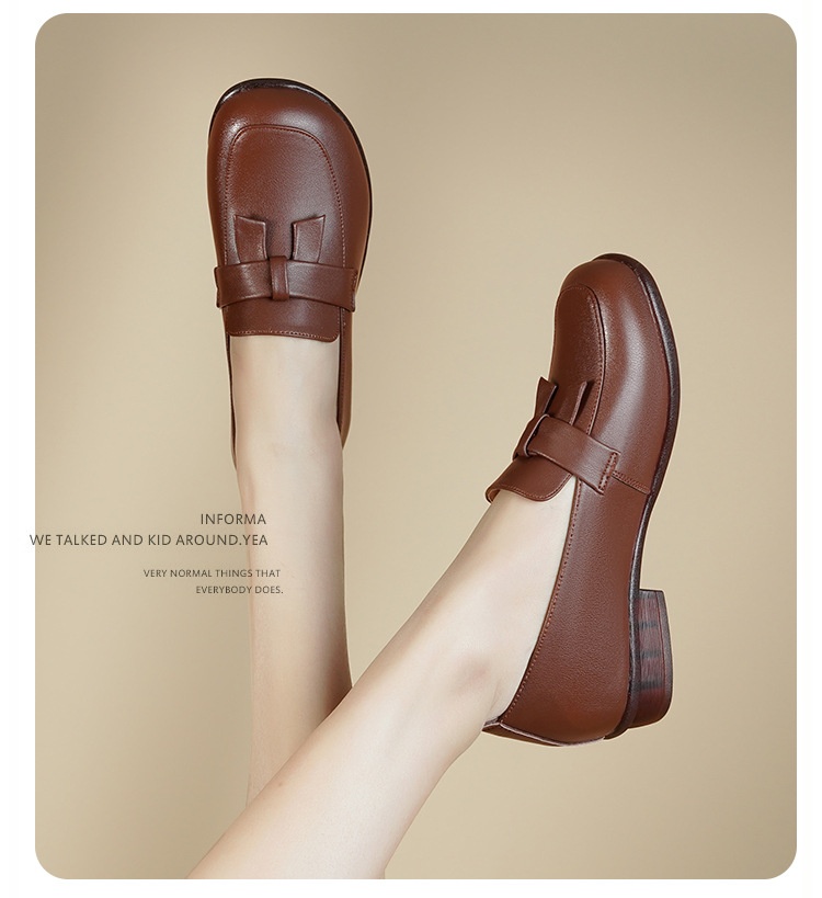 Loafers Dames Lente Herfst Nieuwe Britse Stijl Kleine Echte Lederen Zachte Zool Instappers Enkel Schoenen Voor Middelbare Leeftijd En_voghion.com