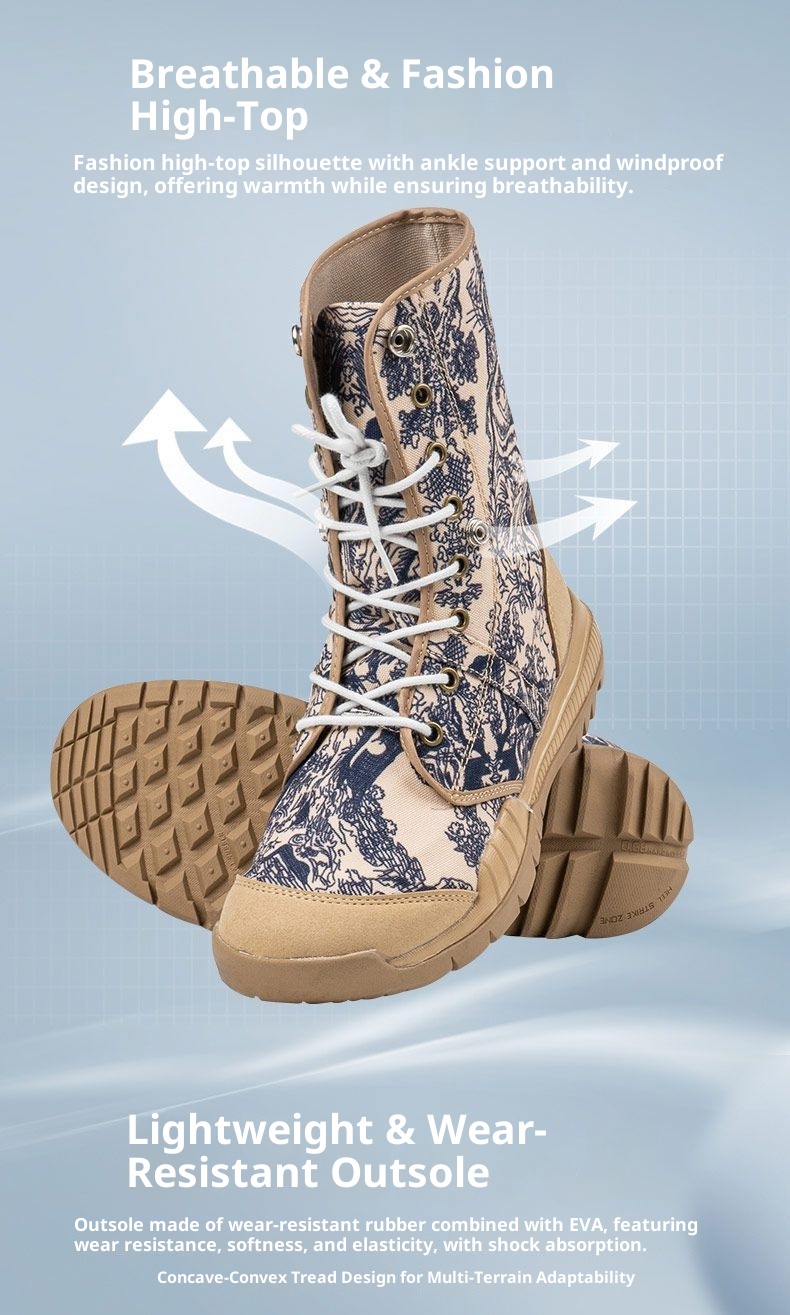 Chaussures montantes ShoeGlobe pour la randonnée en plein air, légères, en toile respirante, antidérapantes, résistantes à l'usure, imperméables et adaptées aux terrains désertiques et au trekking hors-piste._voghion.com