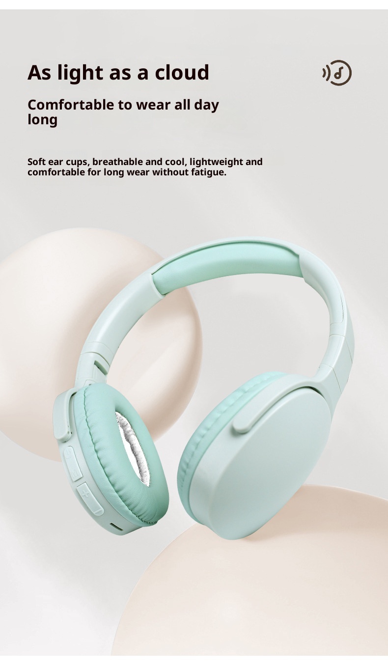 3c 2961 Over-Ear Bluetooth Headphones Heavy Bass Long Battery Life Wireless Full Ear Cushion Stereo Gaming Low Latency_voghion.com