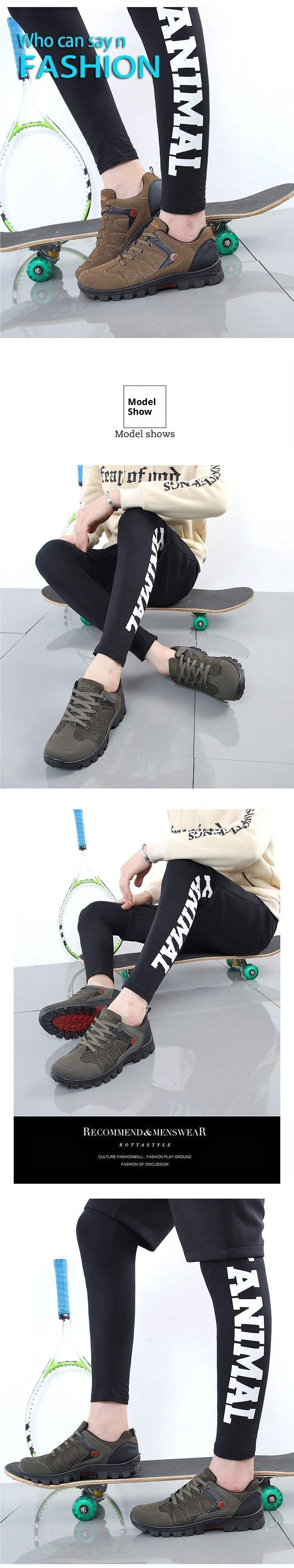 ShoeGlobe Chaussures de randonnée ShoeGlobe Nouvelles chaussures de trekking d'extérieur antidérapantes et imperméables, légères, pour l'automne, la pêche, le travail et les voyages, pour hommes, à semelle épaisse_voghion.com