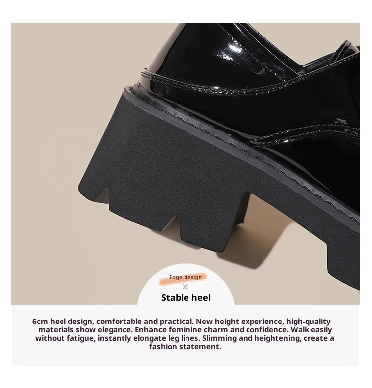 Scarpe da donna in pelle piccole taglie forti 41-43, mocassini con suola spessa, primavera autunno 2024, neri, con tacco alto e spesso, alla moda_voghion.com