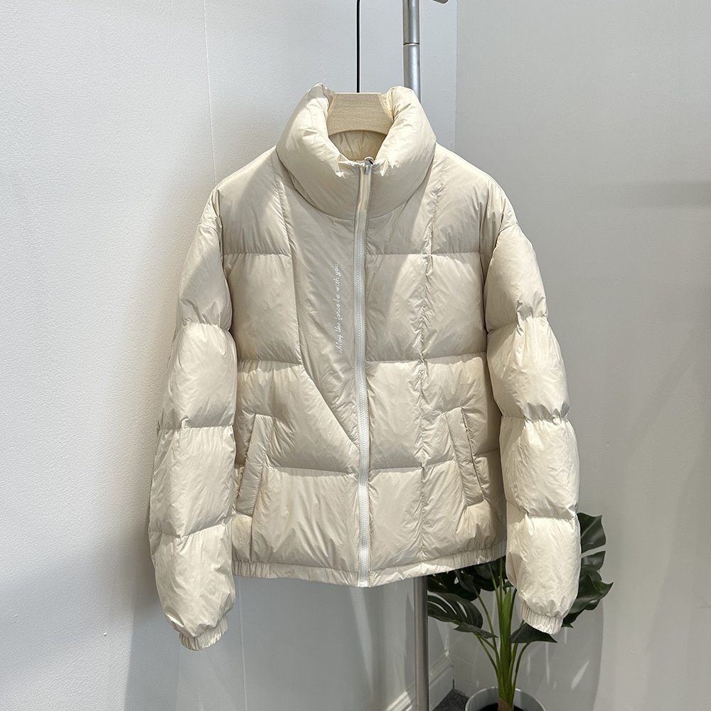 boy 23 New For Men, Thicened Letter Print Puffer Jacet, Stand Collar Trendy Men's Versatile Structured Down Jacet In_voghion.com