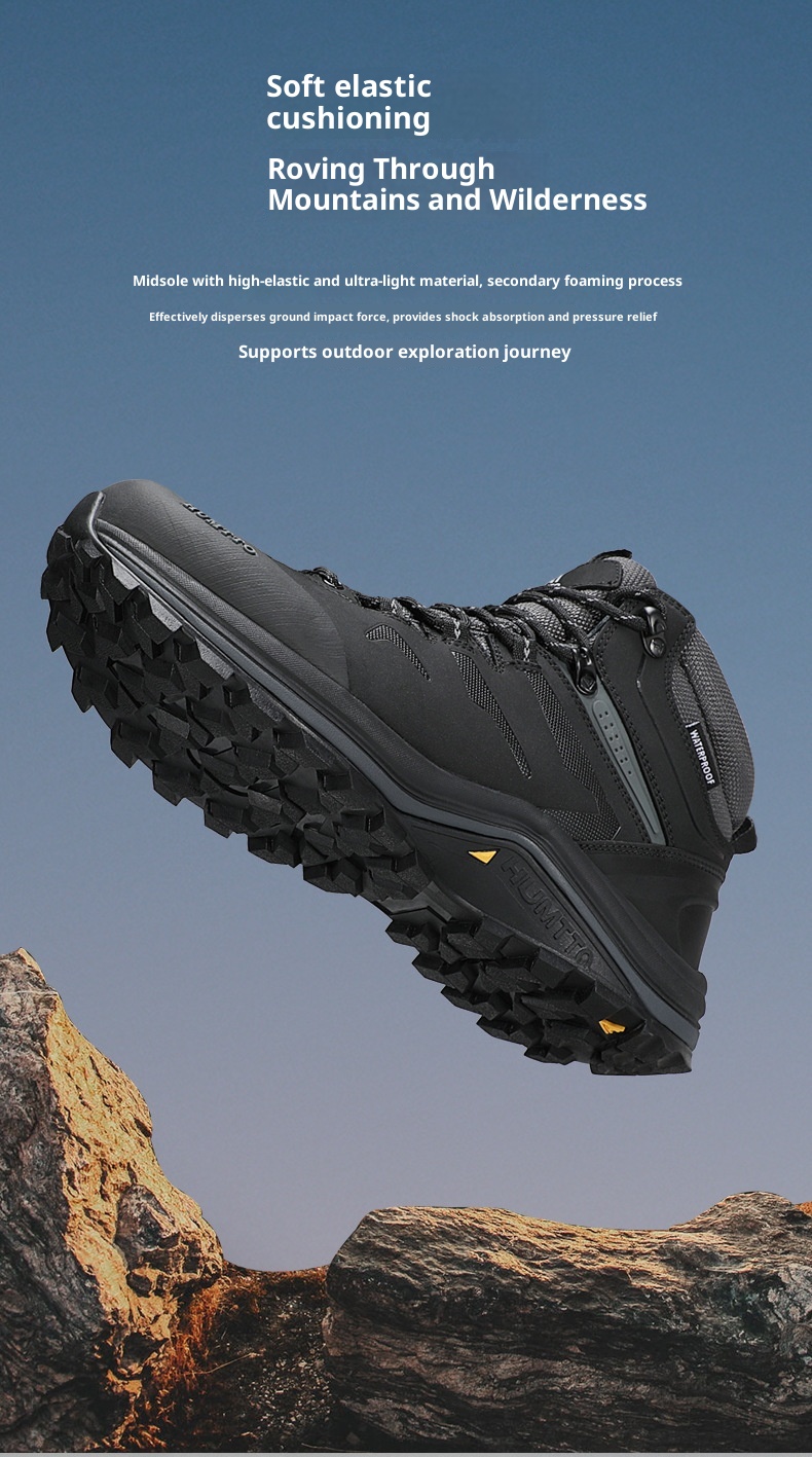 ShoeGlobe Hantu Outdoor Hiking Men, Autumn And Winter New High-top Anti-slip Waterproof Cushioning Wear-resistant Breathable_voghion.com