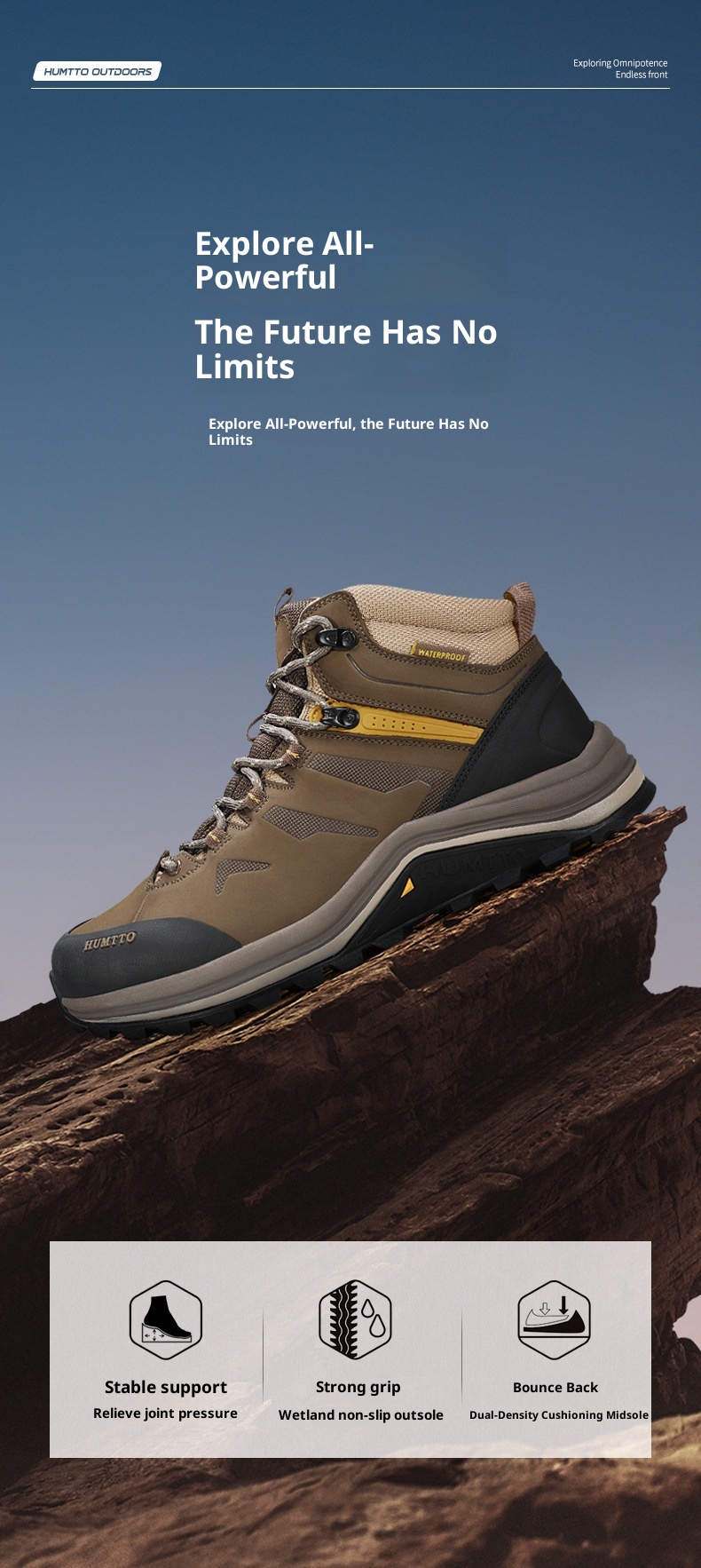 ShoeGlobe Hantu Outdoor Hiking Men, Autumn And Winter New High-top Anti-slip Waterproof Cushioning Wear-resistant Breathable_voghion.com