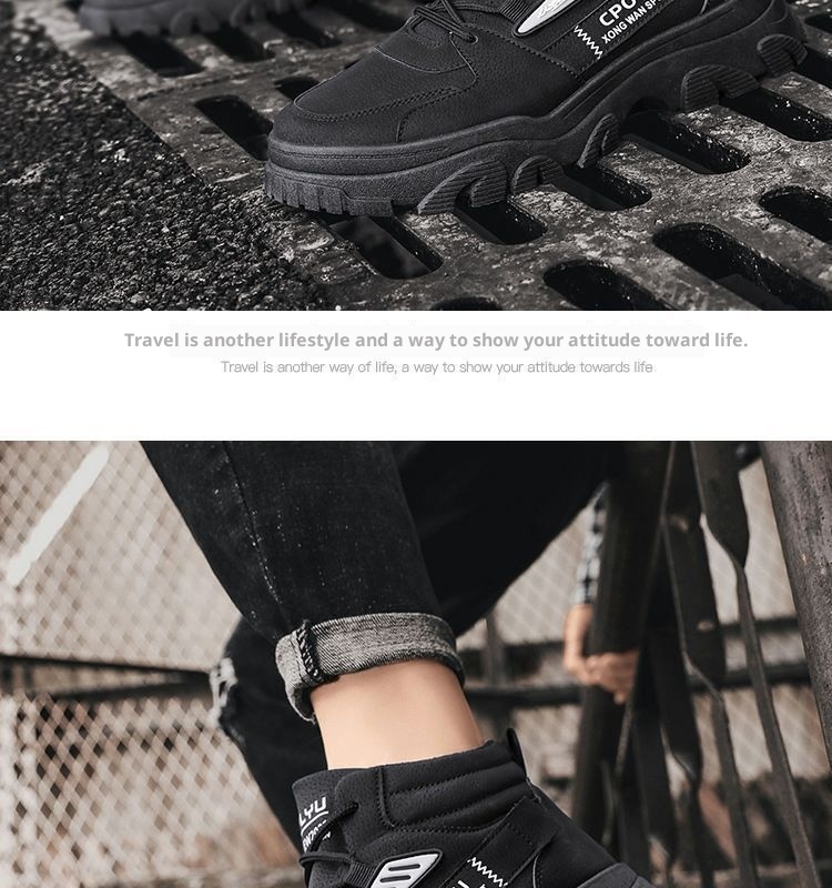 ShoeGlobe Martin Spring da uomo, stivali da trekking alti, impermeabili, antiscivolo, da lavoro e da esterno, con suola spessa e altezza maggiorata_voghion.com