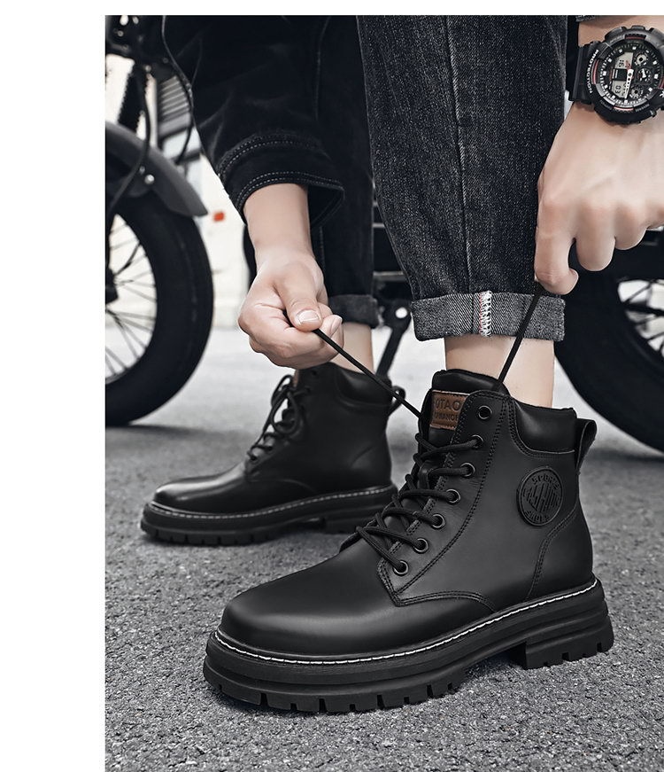 ShoeGlobe Men's Safety Shoes Winter Construction Site Wear-Resistant Work Martin Boots Waterproof Non-Slip Hiking Sports Autumn_voghion.com