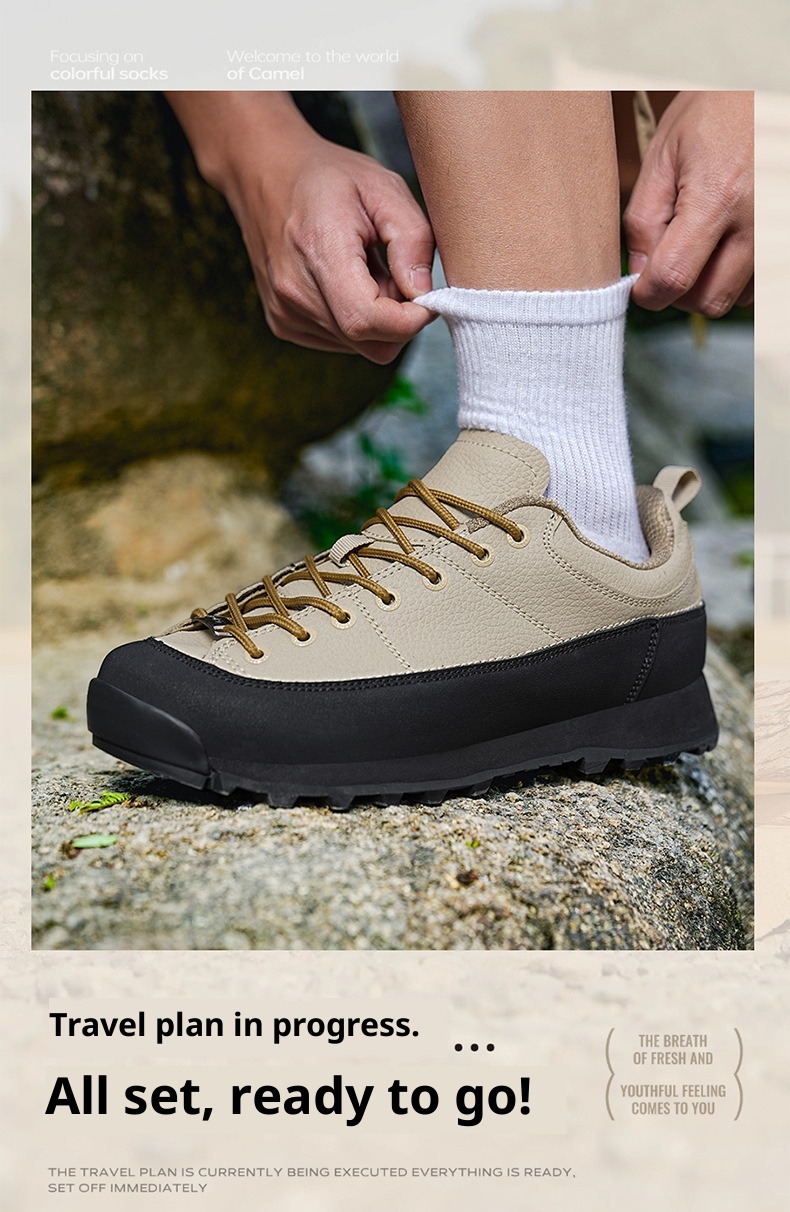 ShoeGlobe Monaco Scarpe basse da uomo in pelle per escursioni, campeggio, outdoor, impermeabili, antiscivolo, per sport di montagna_voghion.com