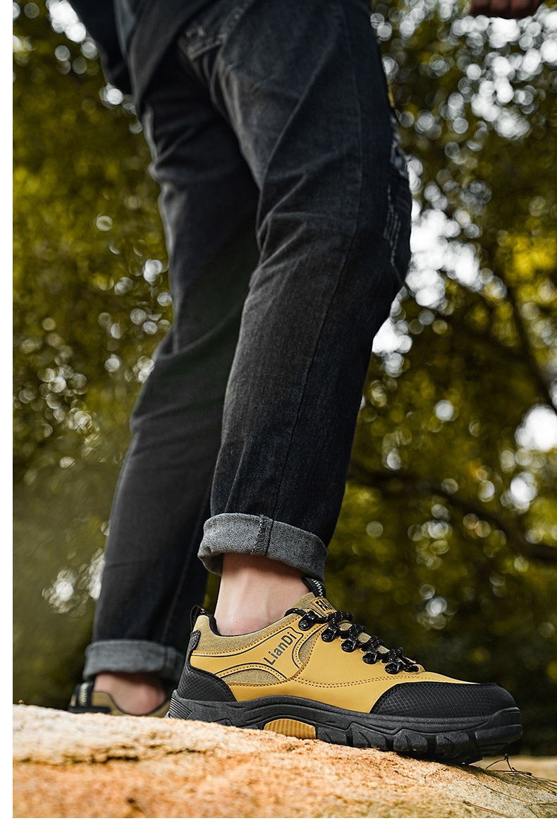 ShoeGlobe Safety 2024 Winter New Outdoor Hiking Non-Slip Trendy Men's Casual Thick-Soled Retro Work Shoes_voghion.com