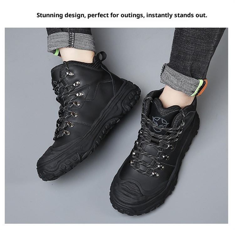 ShoeGlobe Men's Hiking Autumn Winter Outdoor Sports Casual Warm Construction Site Non-Slip Wear-Resistant Work Waterproof Trendy_voghion.com