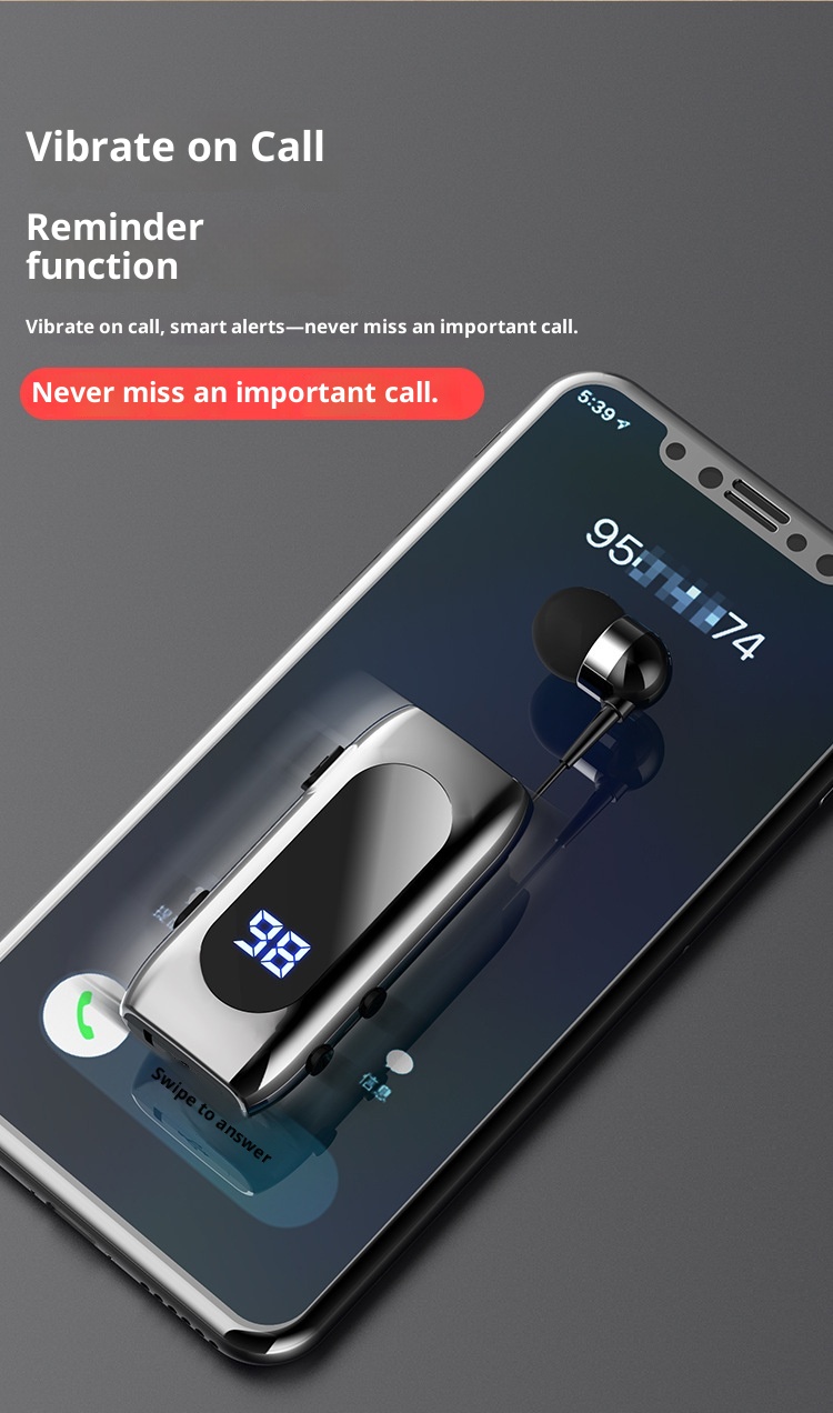 3c Lavalier Bluetooth Earbuds Wireless In-Ear Noise Cancelling Waterproof Long Battery Life For Drivers And Riders_voghion.com