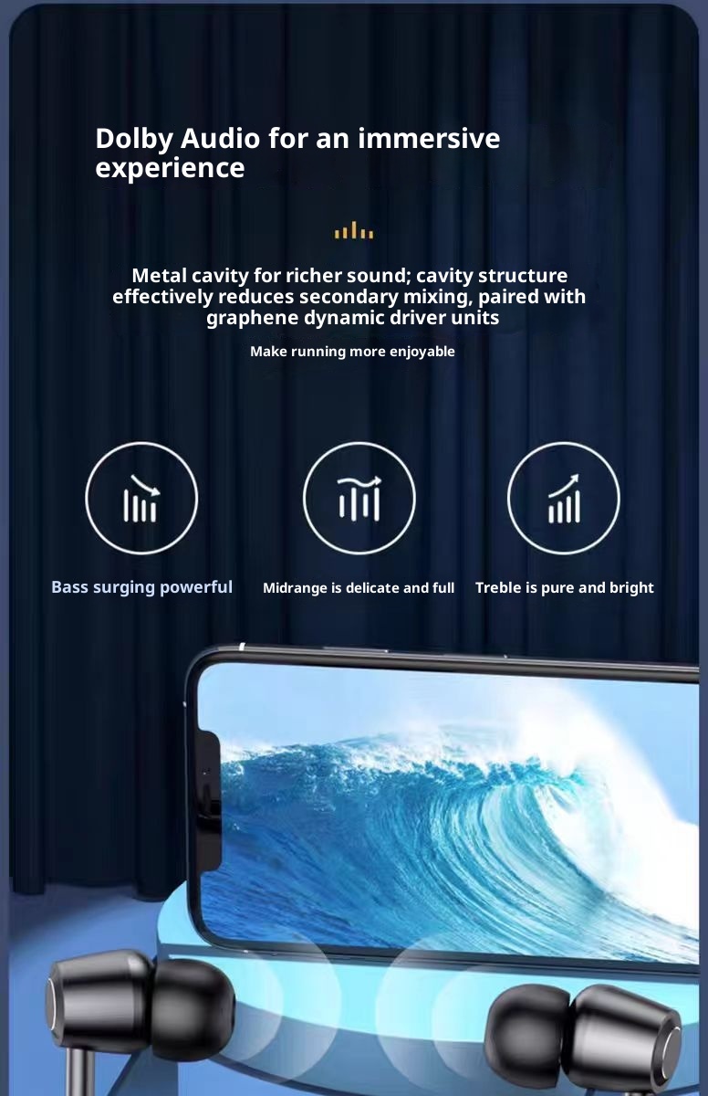 3c Produttore Disponibile in magazzino Cuffie auricolari Bluetooth sportive wireless con archetto da collo Grandi, batteria a lunga durata, cancellazione del rumore, suono stereo_voghion.com