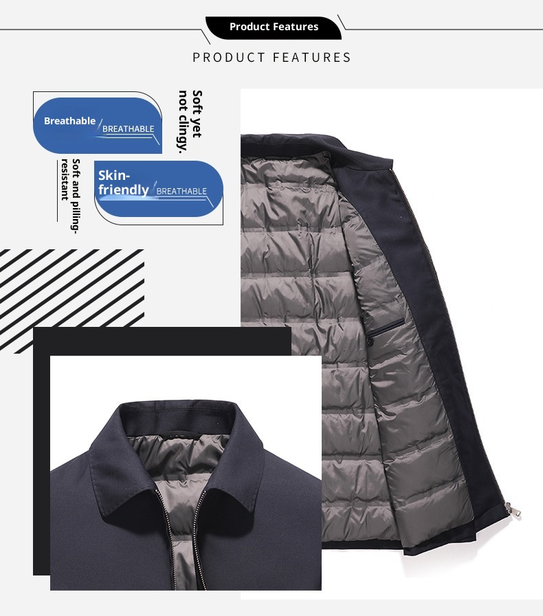 Doudoune chaude et épaisse en duvet de canard pour garçon, col rabattu_voghion.com