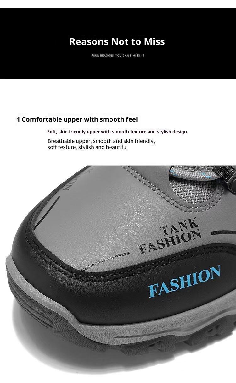 ShoeGlobe Men's 2025 Spring New Labor Protection Sports Hiking Waterproof Non-slip Wear-resistant Outdoor Low-top Casual Shoes For_voghion.com