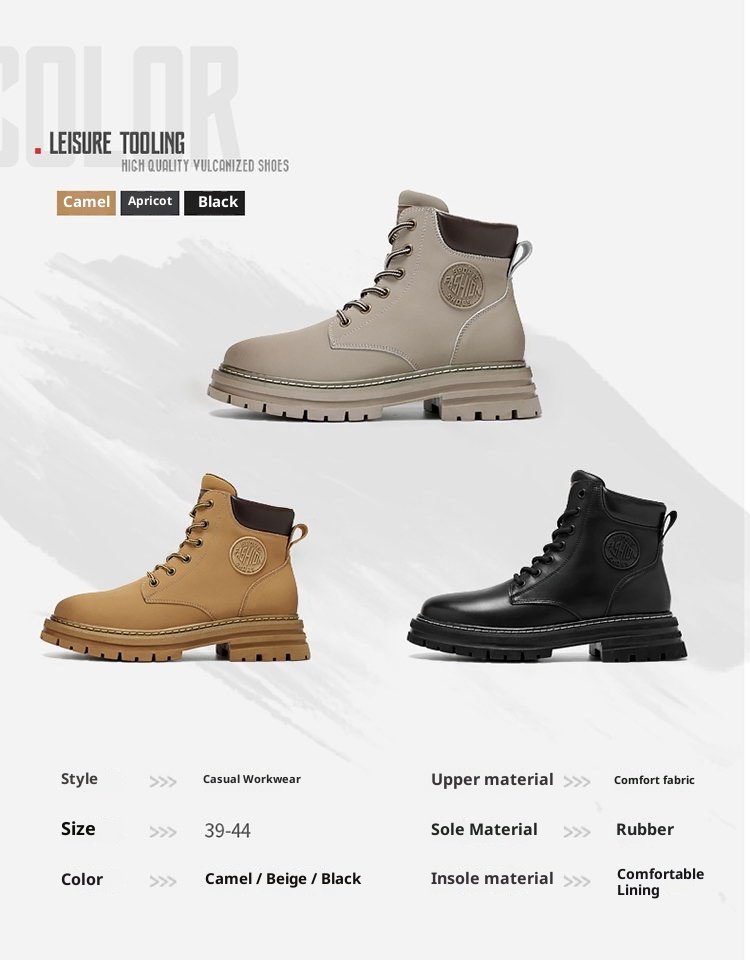 ShoeGlobe Men's Safety Shoes Winter Construction Site Wear-Resistant Work Martin Boots Waterproof Non-Slip Hiking Sports Autumn_voghion.com