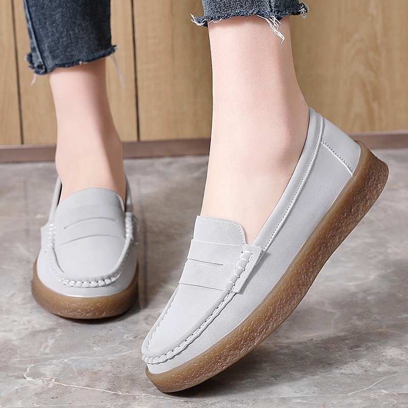 New Cross-Border Women's Loafers British Style Comfortable Soft Sole Simple Spring European And American Shallow Mouth_voghion.com