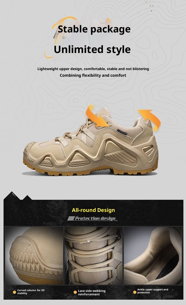 ShoeGlobe Herren 2025 Business Neue rutschfeste Wanderschuhe, strapazierfähige, niedrige, wasserdichte Outdoor-Trekking- und Wüstenstiefel_voghion.com