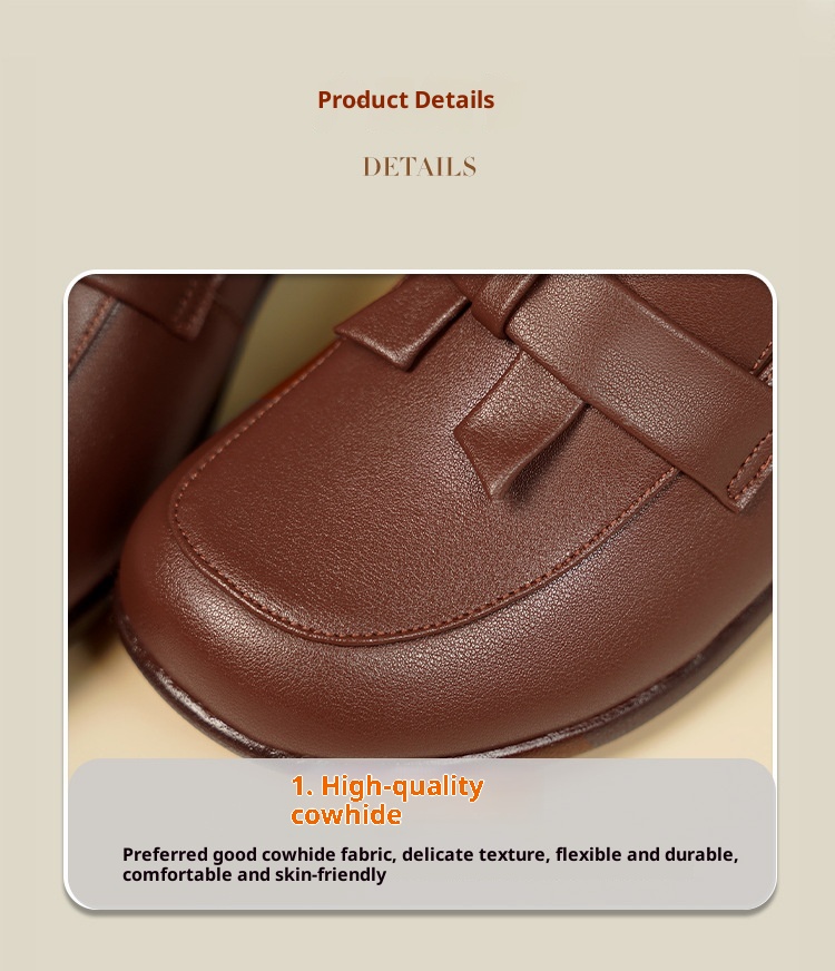 Loafers Dames Lente Herfst Nieuwe Britse Stijl Kleine Echte Lederen Zachte Zool Instappers Enkel Schoenen Voor Middelbare Leeftijd En_voghion.com