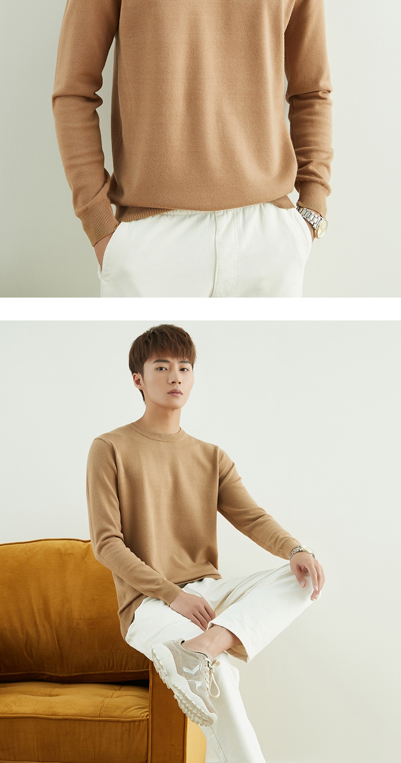 1 maglione girocollo da uomo autunno inverno con scollo a V, ampio, taglie forti, manica lunga, maglia, intimo_voghion.com