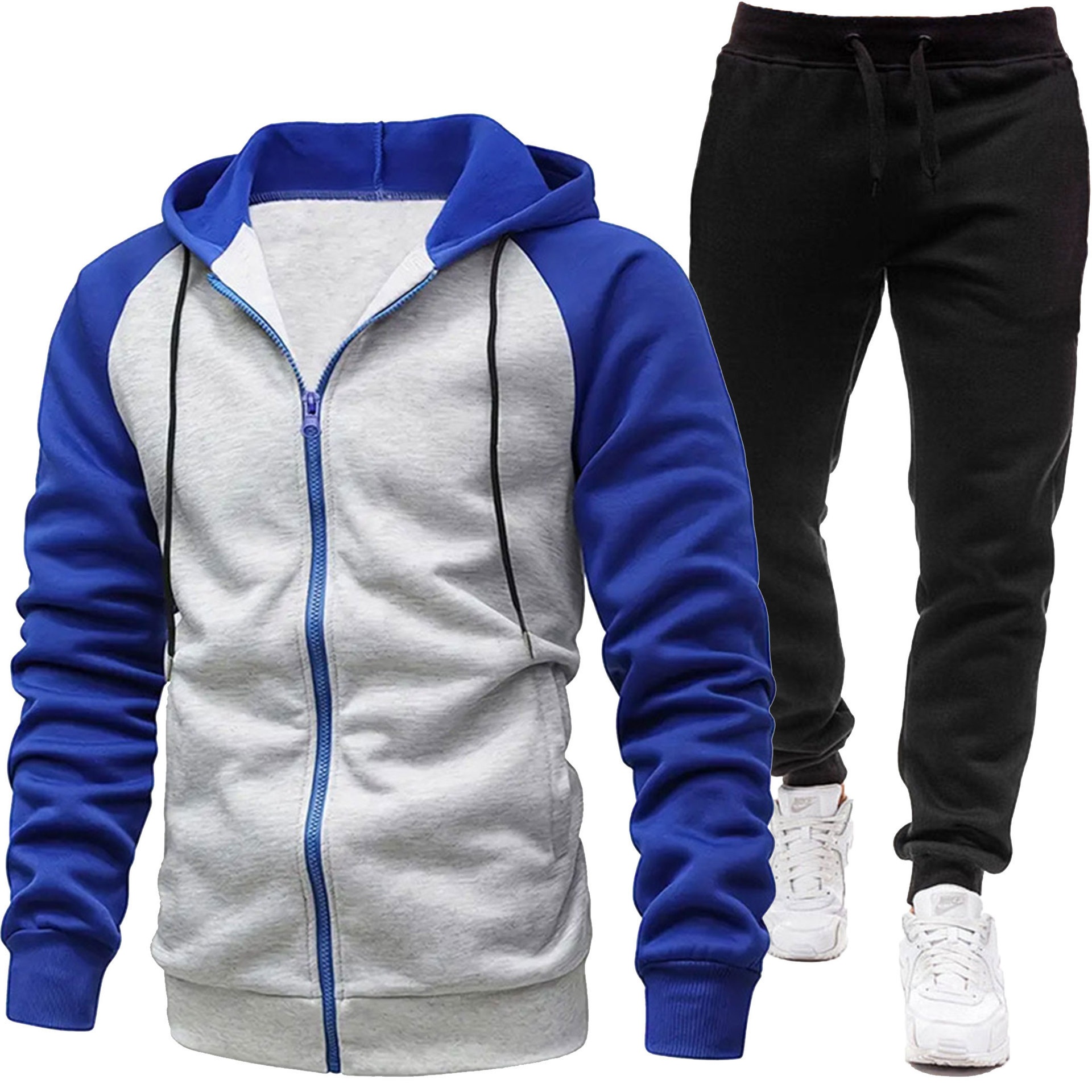 001 Cross-Border New Men's Jacket Autumn Winter European And American Color Block Fashion Raglan Sleeve Casual Sweatshirt_voghion.com