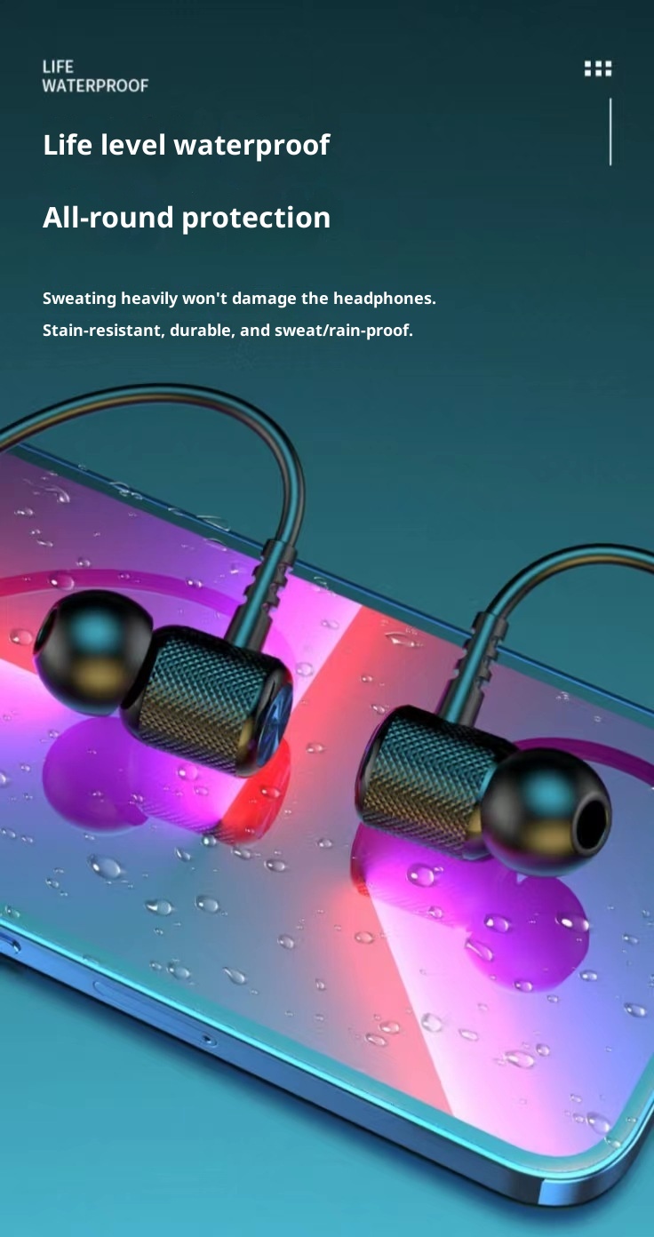 3c Nuovi auricolari wireless Bluetooth con archetto da collo, sportivi, in-ear, stile appeso al collo, durata della batteria in standby ultra lunga, all'ingrosso_voghion.com