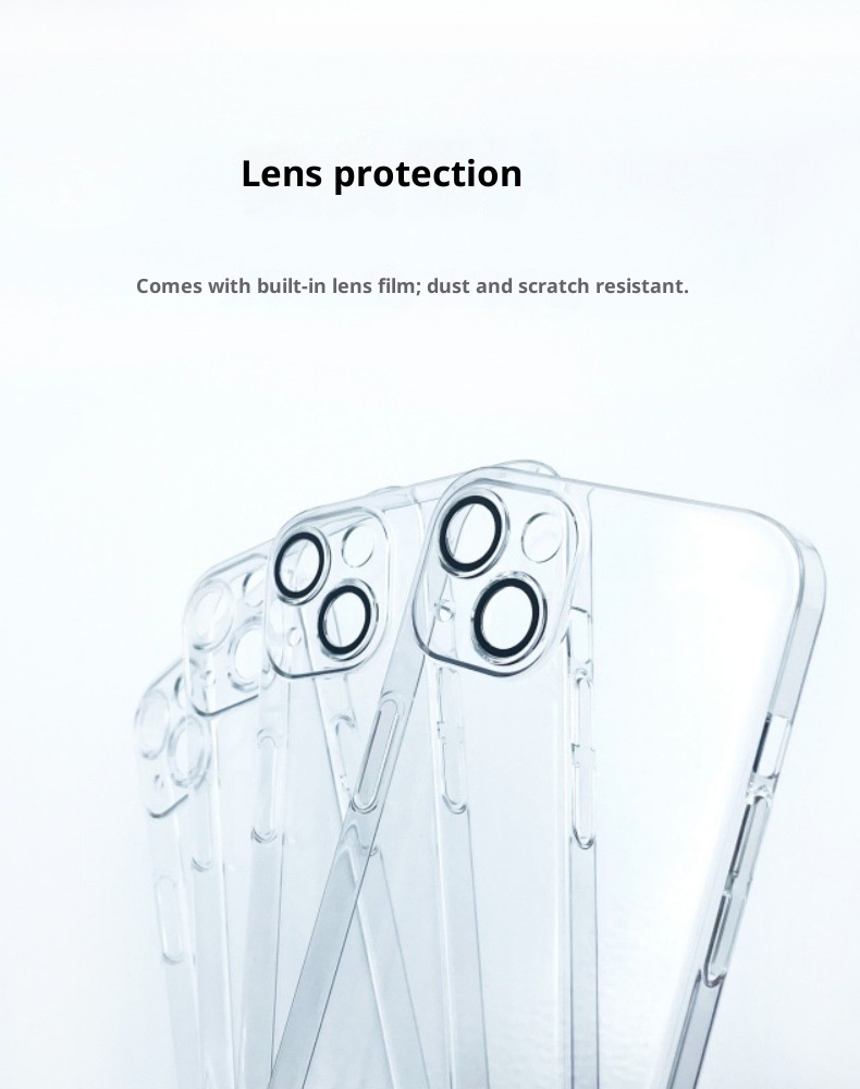 Étui rigide transparent TechGlobe compatible avec iPhone 16 et iPhone 15 Pro Max, avec protection d'objectif intégrée et couverture intégrale._voghion.com