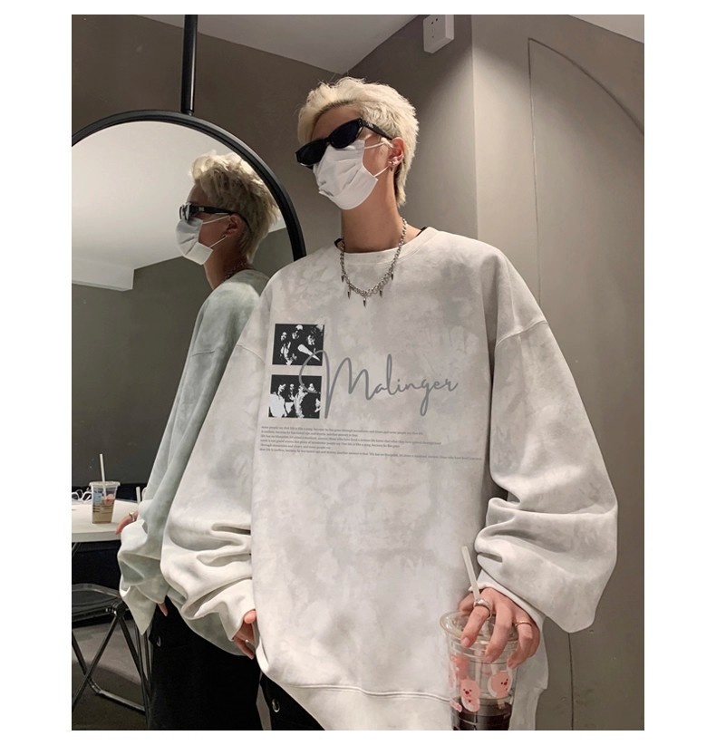 001 Handsome Tie-Dye Sweatshit Set Fo Men Tendy Band Outfit New Ameican Style Fleece Jacket Clothing Matching Men's_voghion.com