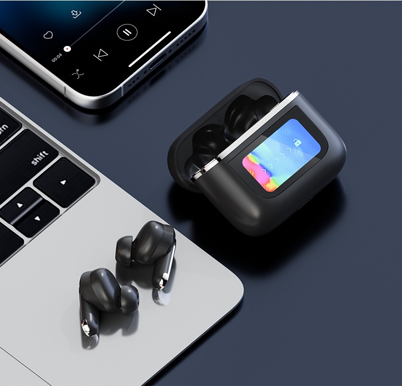 3c Neue V8-Display A9pro Bluetooth-Ohrhörer mit Geräuschunterdrückung (ANC), KI-Übersetzung und Bildschirm, kabellos, In-Ear, ultralang_voghion.com