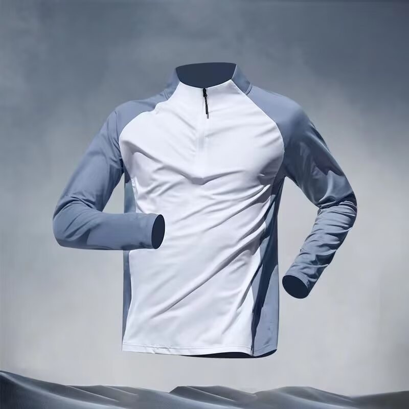 ragazzo Ragazzo Commercio Estero Mezza Cerniera Abbigliamento Taglie Forti Uomo Asciugatura Rapida Manica Lunga Primavera Autunno Estate Protezione Solare Sport Corsa_voghion.com