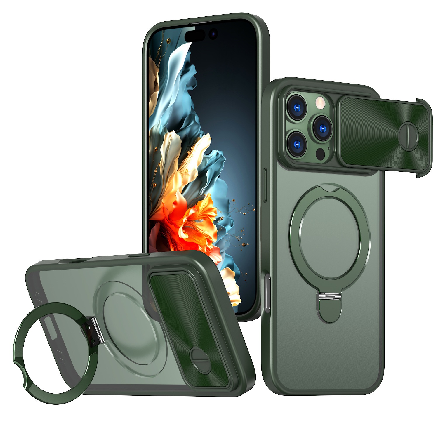 TechGlobe Kompatible Schutzhülle für iPhone 16E: Außergewöhnliche Pop-up-Schutzhülle mit magnetischem Ladeständer und stoßfestem Schutz._voghion.com