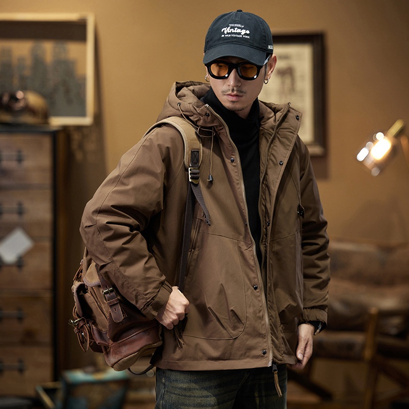 boy American Workwear Men Winter Jacket Outdoor Waterproof Warm Down Liner Detachable Windbreaker Coat_voghion.com
