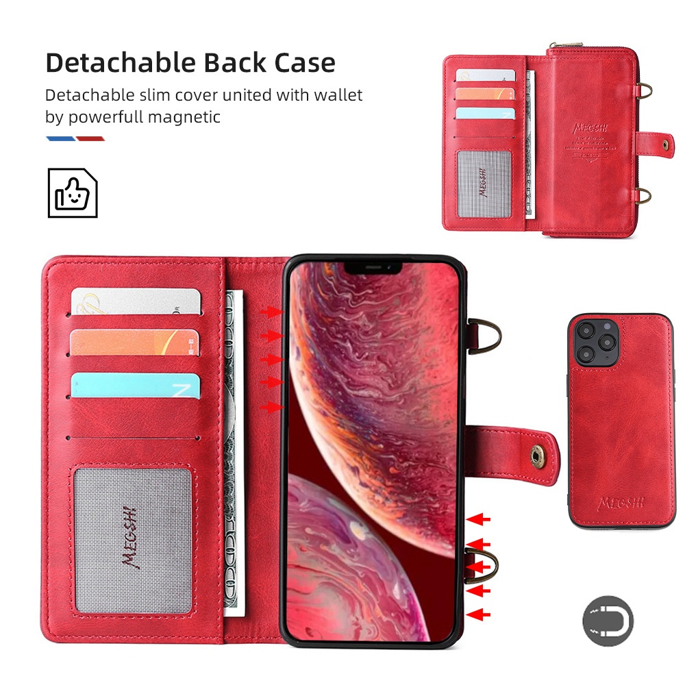 TechGlobe TechGlobe Bestseller 15ProMax Handyhülle aus Leder mit diagonalem Kreuzdesign, passend für iPhone 15, multifunktionale Brieftaschen-Handyhülle S23U_voghion.com
