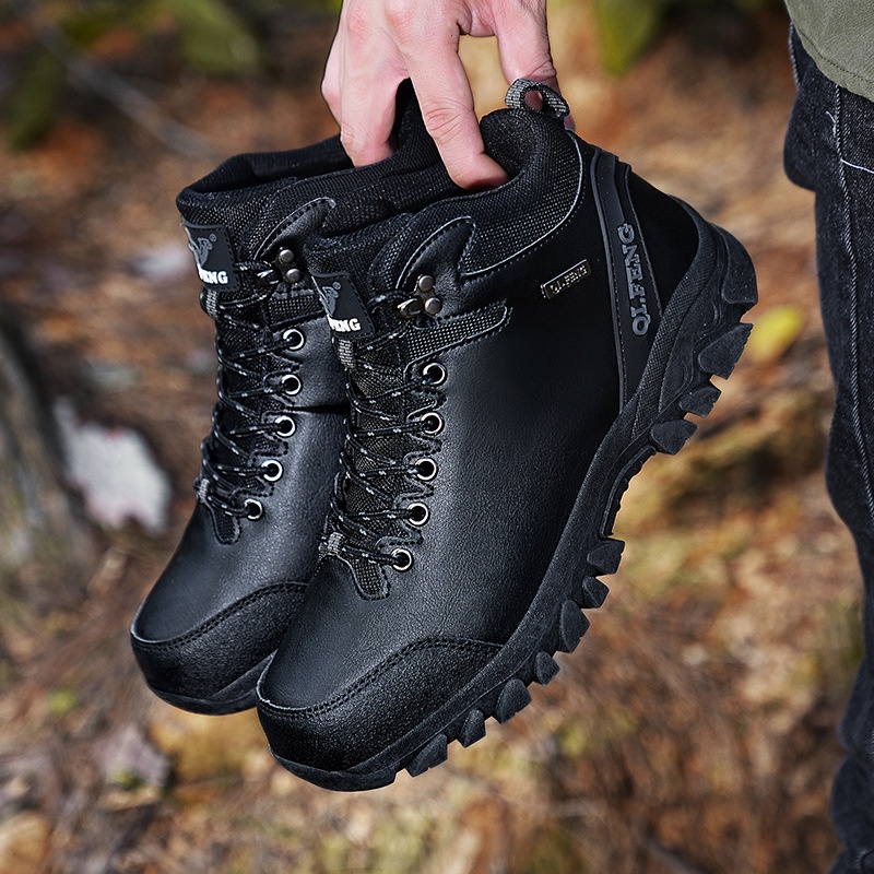 ShoeGlobe Winterschuhe mit dicker Sohle, rutschfest, wasserdicht, hoch geschnitten, für Outdoor-Aktivitäten wie Wandern und Freizeit._voghion.com