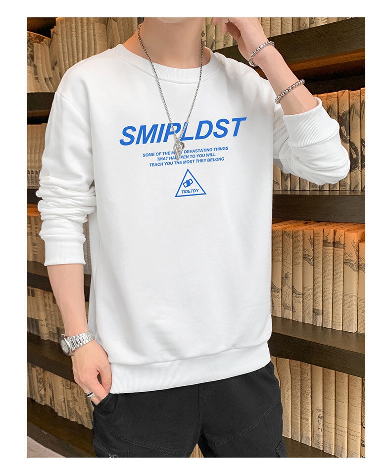 Garçon Nouveaux vêtements d'automne printemps T-shirt à manches longues Chemise de base Pull à col rond pour homme_voghion.com