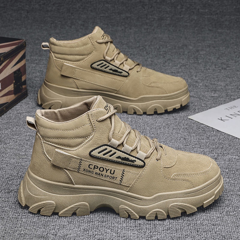 ShoeGlobe Martin Spring da uomo, stivali da trekking alti, impermeabili, antiscivolo, da lavoro e da esterno, con suola spessa e altezza maggiorata_voghion.com