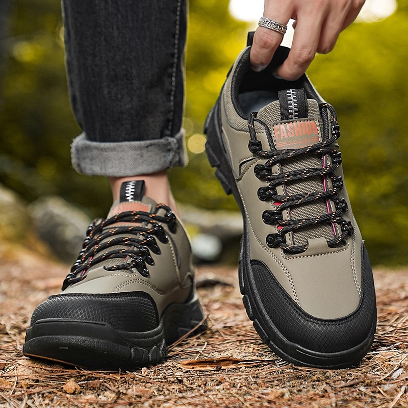 ShoeGlobe Safety 2024 Winter New Outdoor Hiking Non-Slip Trendy Men's Casual Thick-Soled Retro Work Shoes_voghion.com
