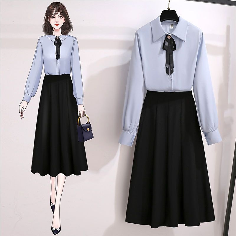 GraceChic GraceChic GraceChic Temperamento da signora Abito professionale 2025 Primavera e autunno Nuova versione coreana da donna Camicia Stile delicato Mezza gonna_voghion.com