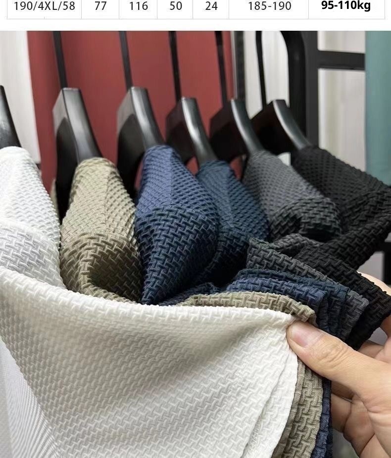 Maglietta da uomo in seta ghiacciata, manica corta, 2025, nuova estate, in jacquard di bambù, traspirante, elasticizzata, versatile_voghion.com